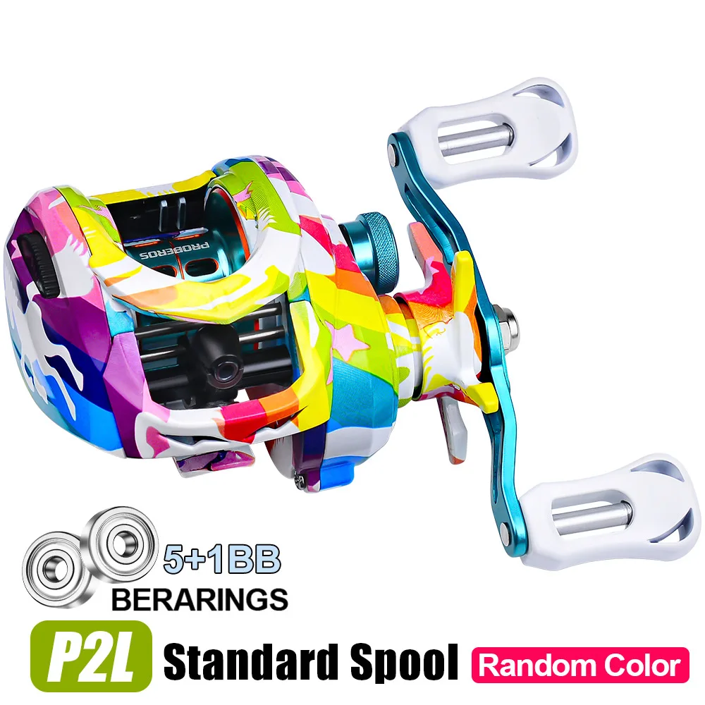 Carrete estándar BaitCast carrete de pesca emocionante sonido de arrastre sistema de frenos magnéticos 5 + 1 BB 7,2: 1 8KG rueda de carrete de Baitcasting de arrastre máximo - imagen 4