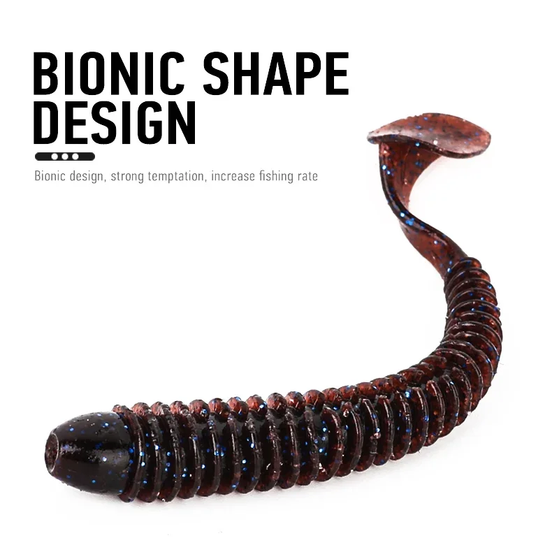 ARDEA-Cebo Artificial de silicona suave, señuelo de pesca con gusanos, Swimbaits, cola en T, lubina, Mosca, 86mm, 3,2g - imagen 3