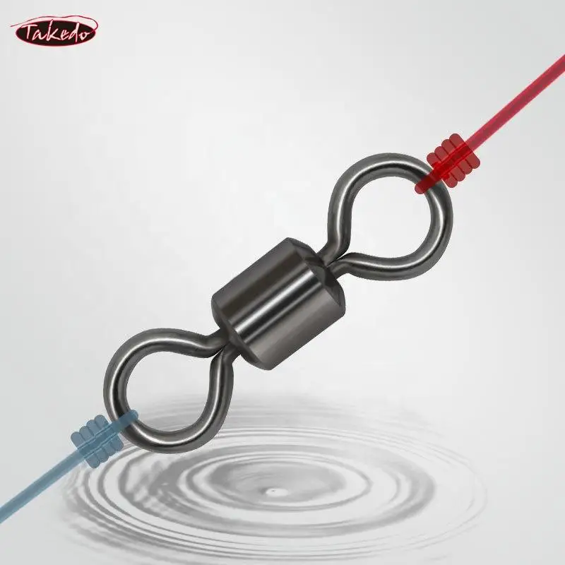 TAKEDO 1/0 - 12/0 aleación de cobre anillo giratorio americano rodante 8 en forma de conector giratorio de pesca accesorios de pesca HXY-2001 - imagen 4