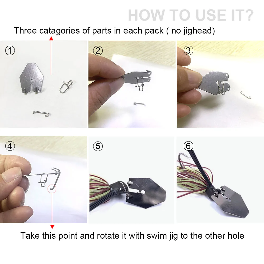 Countbass 20 piezas cuchillas de interruptor cuchillas de Chatter de acero inoxidable Shakee Jig bailarina cuchillas componentes de Señuelos de Pesca - imagen 2