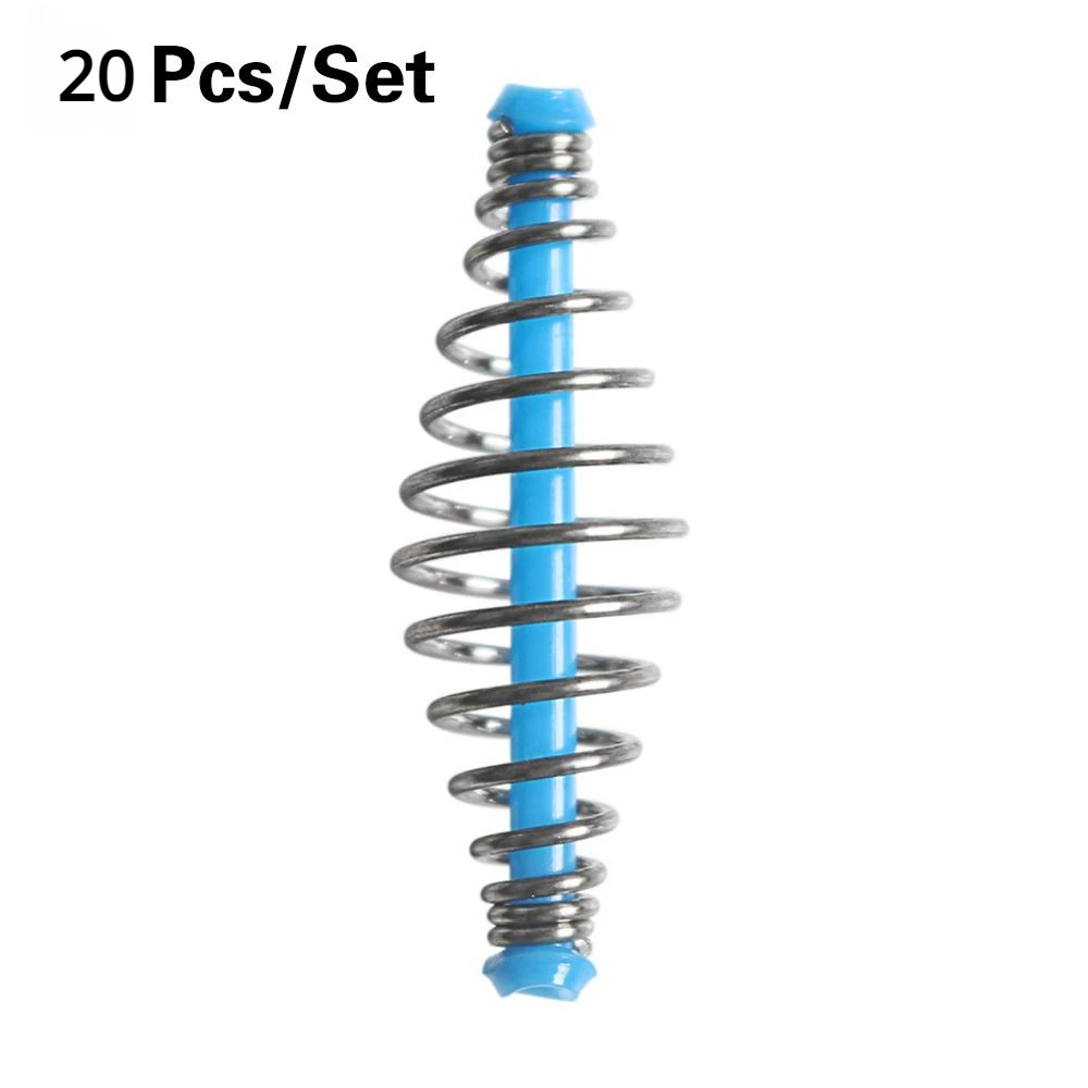 30 unids/set cebo de pesca señuelo de resorte aparejos colgantes en línea alimentador de acero inoxidable - imagen 3
