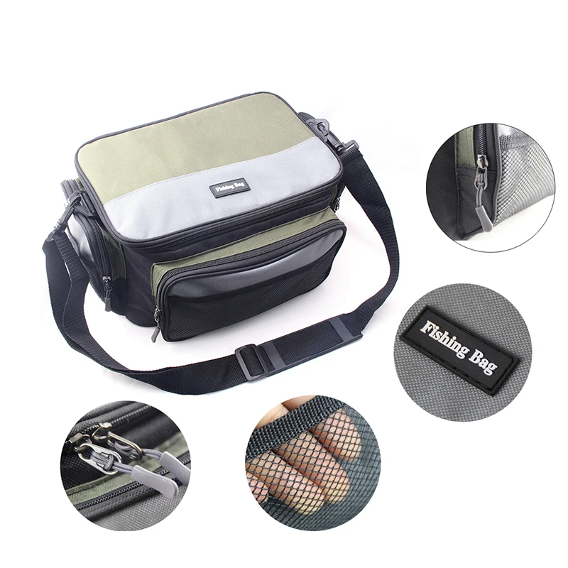 Bolsas de aparejos de pesca para agua salada, bolsa de almacenamiento de cebo de pesca de agua dulce con correa de hombro acolchada sin caja - imagen 4