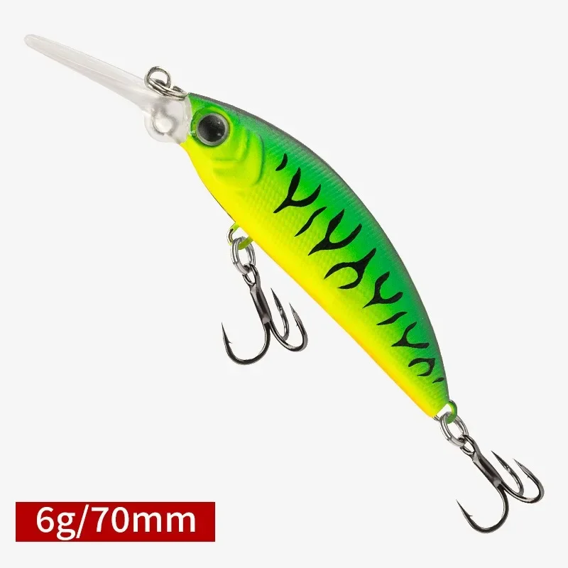 1 Uds 70mm 6g de profundidad hundimiento Minnow señuelo de pesca artificiales cebos duros Crankbait Wobblers trucha lubina señuelo - imagen 5