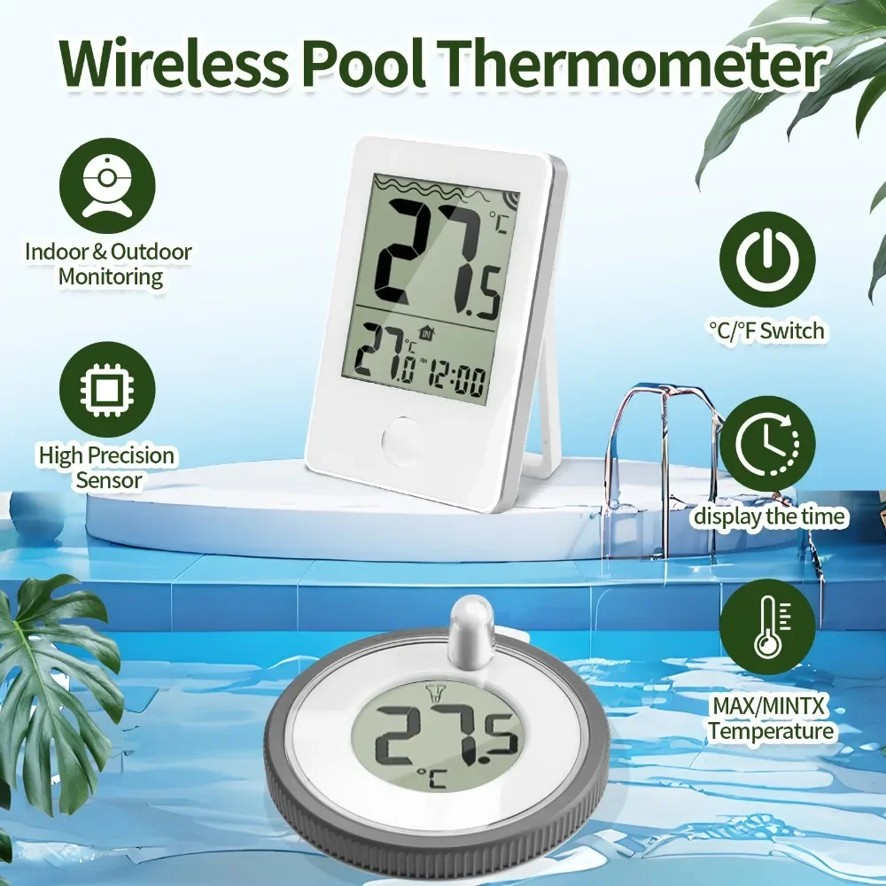 Termómetro Digital para piscina, Monitor de temperatura flotante para exteriores, hogar, baños, acuario - imagen 4