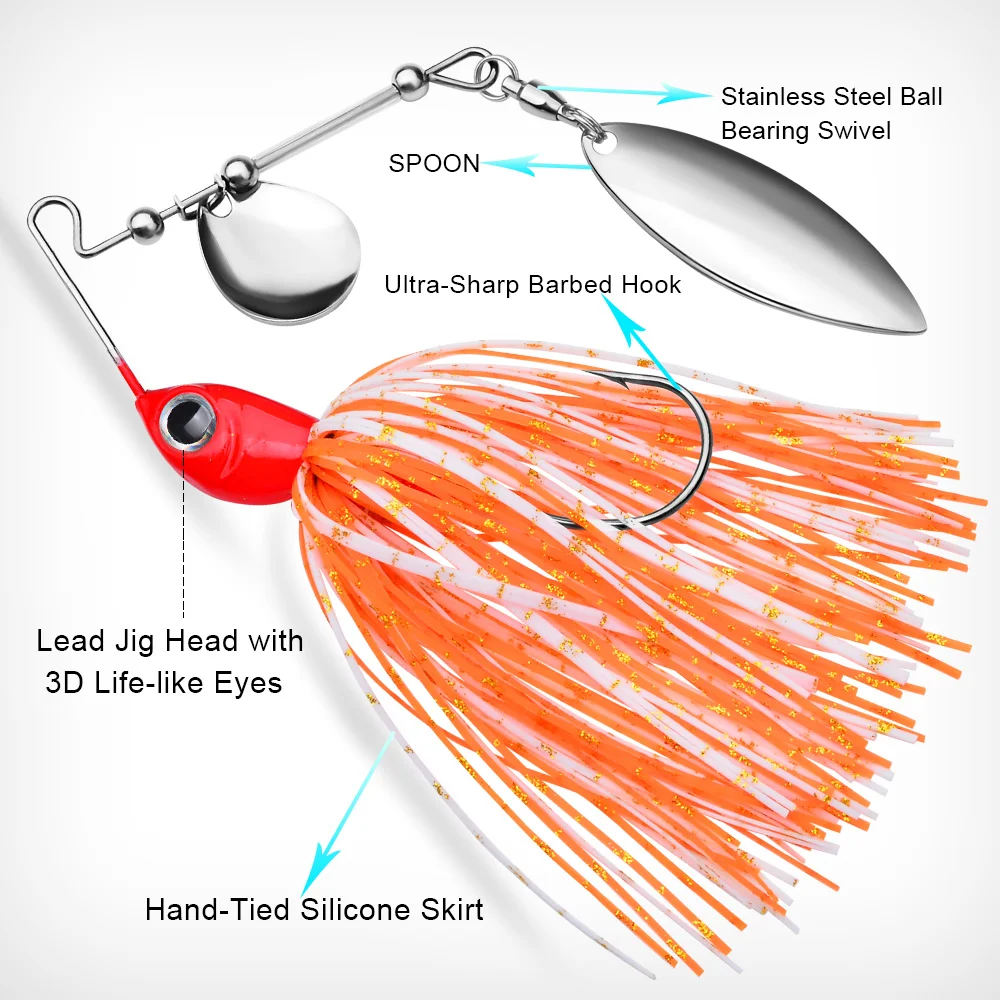 Spinnerbait PROBEROS – Falda de silicona para lubina, lucio y trucha - imagen 2