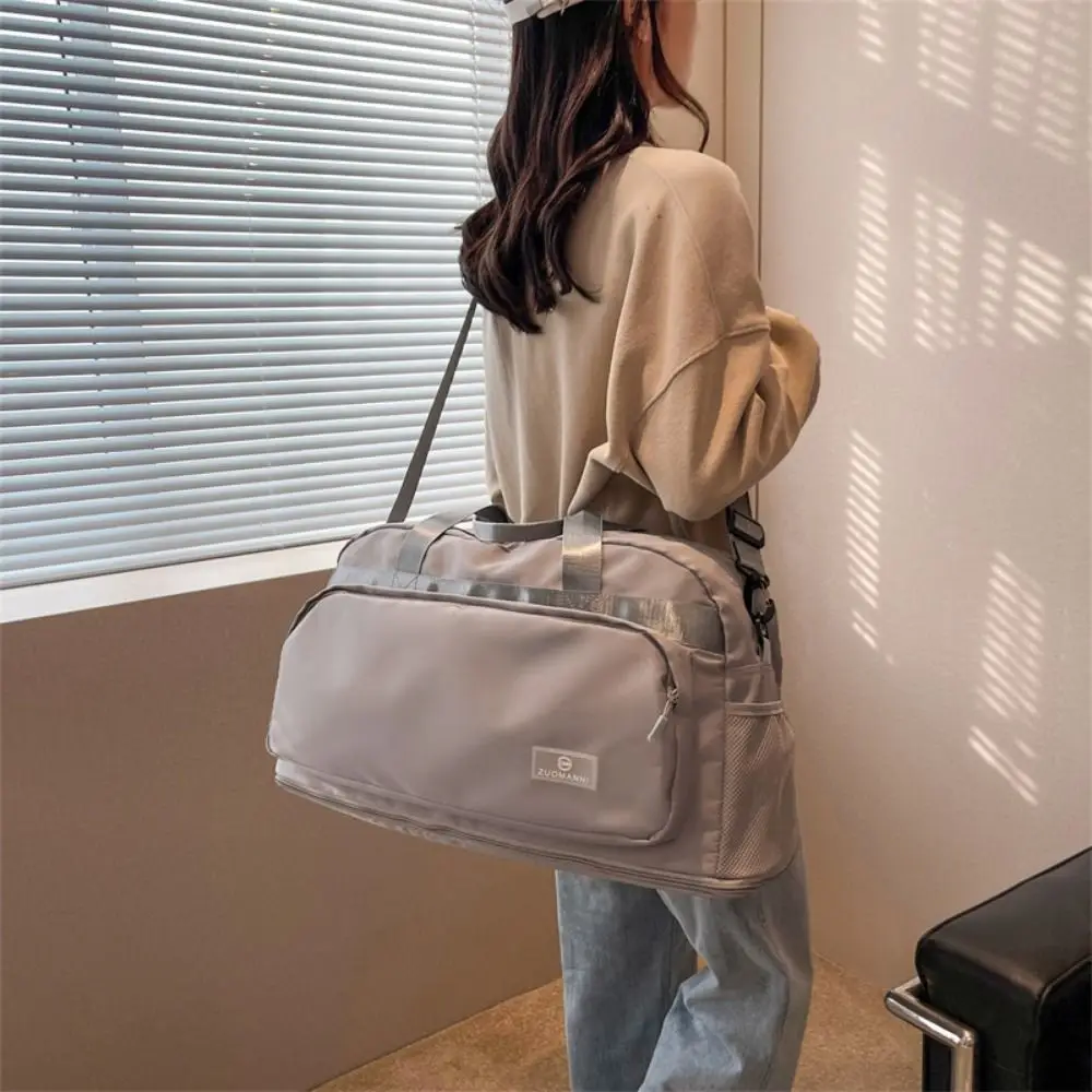 Bolsa de viaje expandible, bolso cruzado de gran capacidad para equipaje de viaje, bolso de hombro para gimnasio con separación en seco y húmedo duradero