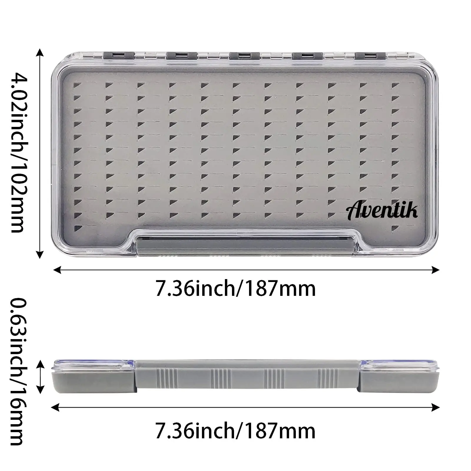 Esta versátil caja de aparejos de pesca presenta 100 agujeros precipitados para organizar ganchos y señuelos