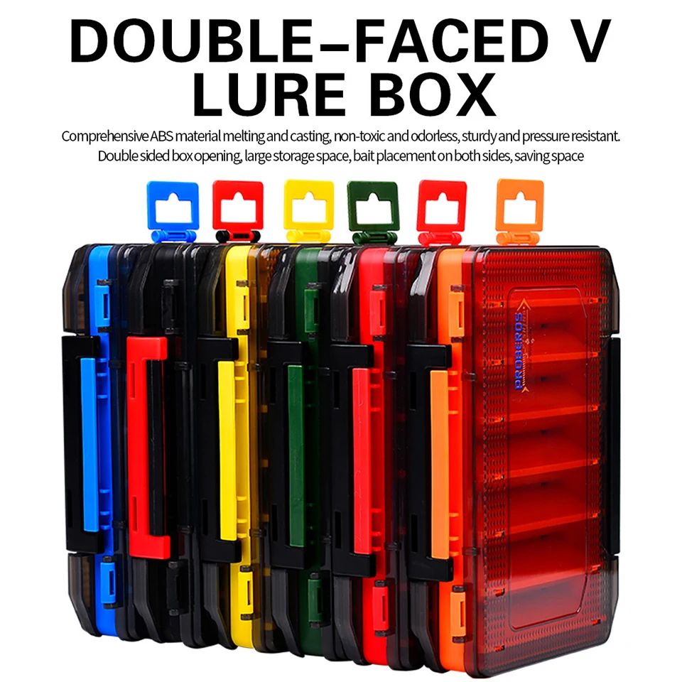 WALK FISH-caja de pesca de 1 piezas, 14 compartimentos, organización multifuncional, portátil, para exteriores, señuelos de doble cara, caja de aparejos de pesca - imagen 2