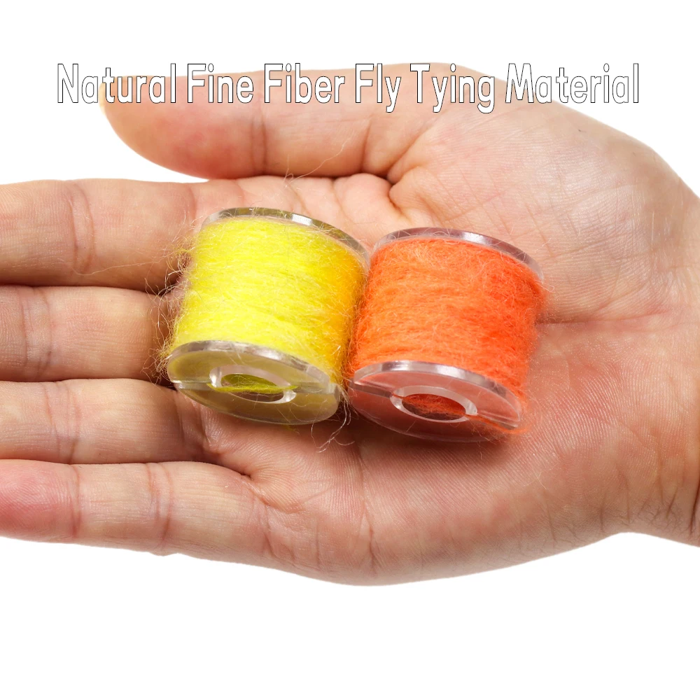 Pelo de piel de zorro mezclado de 12 colores para atado de moscas, cebo Streamer, pescado, hilo de fibra fina Natural, hilo de envolver doblado, Material para atar moscas - imagen 4