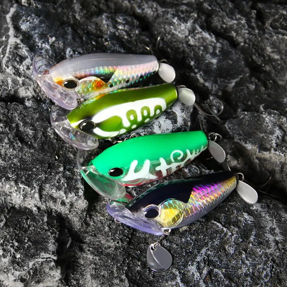 Señuelo de hélice Warbler, cola giratoria flotante, señuelo de pesca Topwater, lentejuelas, lubina, cebo duro, 2024, 72mm, 19g - imagen 5