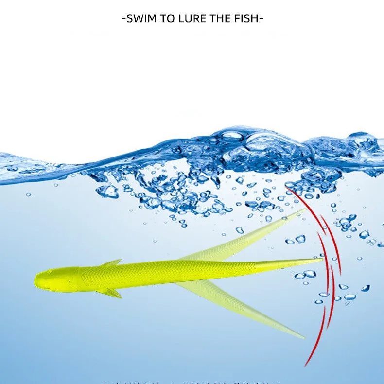 10 Uds pesca 3g/11cm señuelo suave cebo de plástico cebo suave con cola de aguja suministro de pesca al aire libre cebo falso - imagen 2