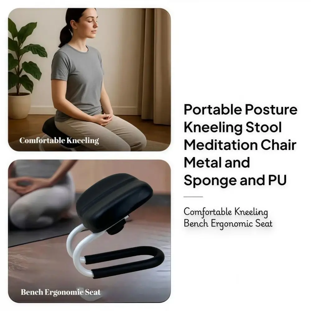 Taburete de meditación para arrodillarse de altura ajustable, banco de oración portátil ergonómico, banco de meditación antideslizante resistente