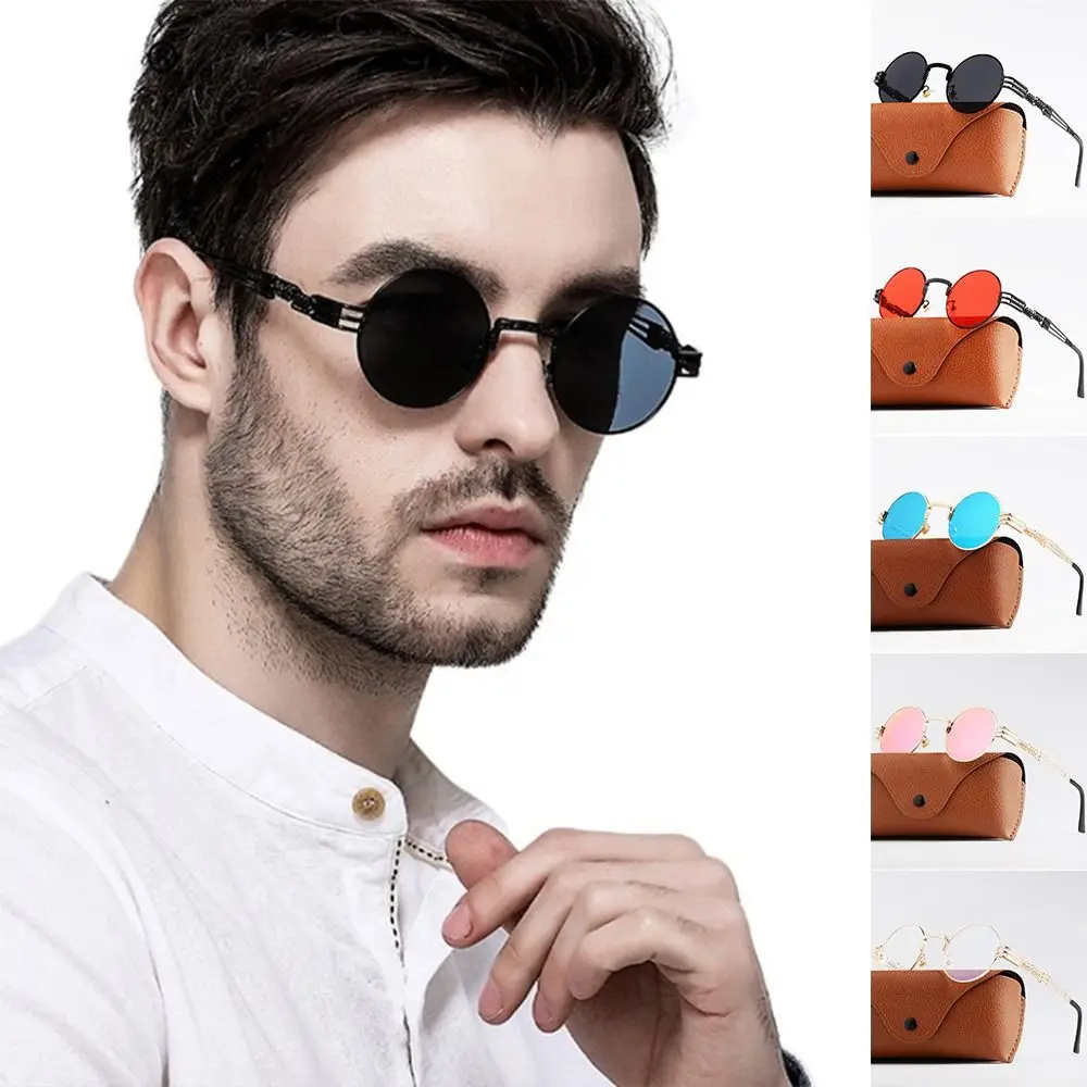 Gafas de sol Steampunk de metal vintage estilo gótico protección UV tonos redondos gafas de sol punk para mujeres y hombres - imagen 4