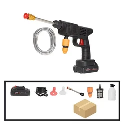 Lavadora de alta presión portátil, pistola de lavado de coches recargable, pistola de agua eléctrica inalámbrica, máquina de espuma, limpiador de riego eléctrico