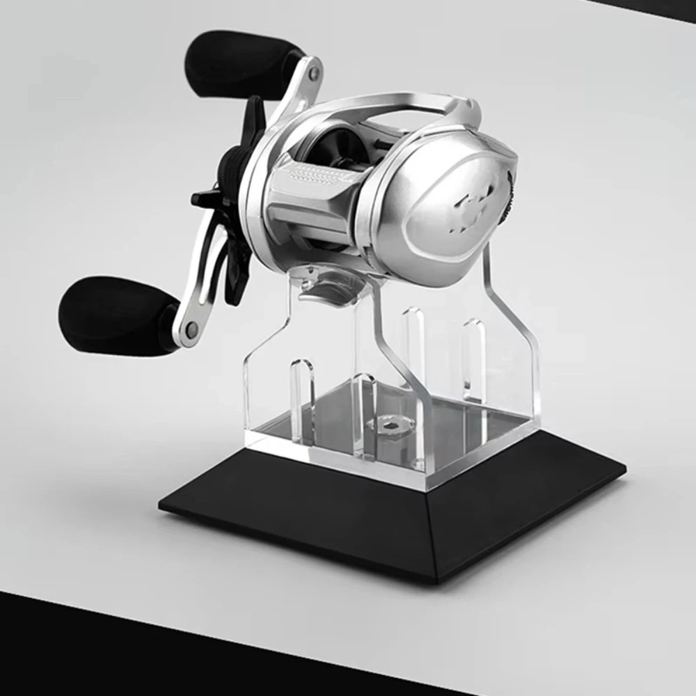 Soporte de exhibición de carrete de pesca de Material acrílico, construcción duradera, diseño transparente, estante de carrete de Baitcasting, Base antideslizante - imagen 4