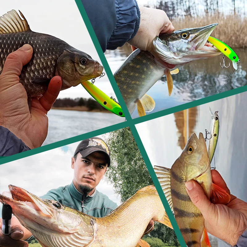 TSURINOYA 92SP señuelo de pesca de pececillo suspendido 3 anzuelos Pike cebo duro Artificial DW78 92mm 9g Jerkbait Wobbler aparejos de pesca