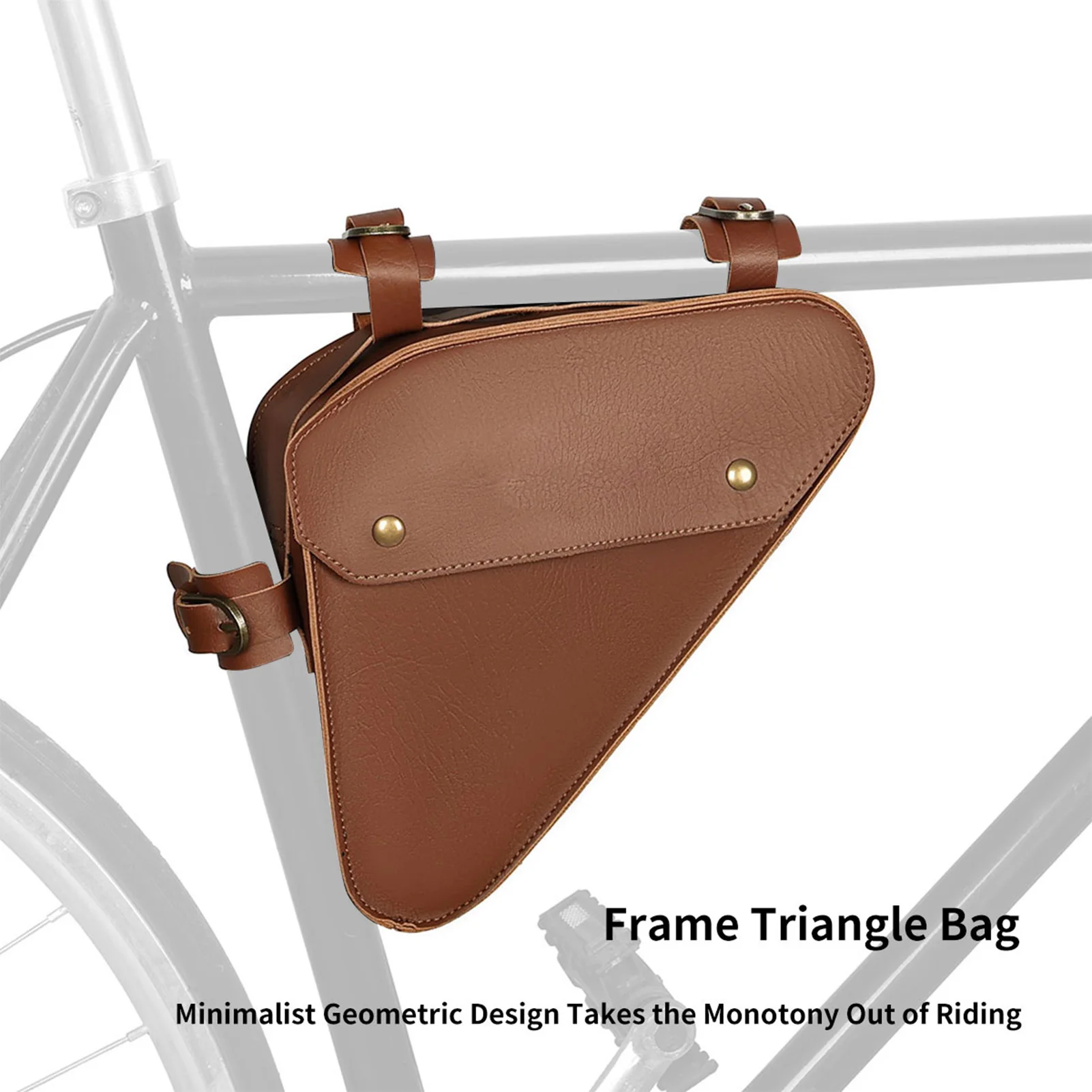 Bolsas triangulares para viga de bicicleta, cuero de PVC, gran capacidad con 5 posiciones ajustables, diseño de llanta estrecha para un cuadro de bicicleta de fácil viaje - imagen 2
