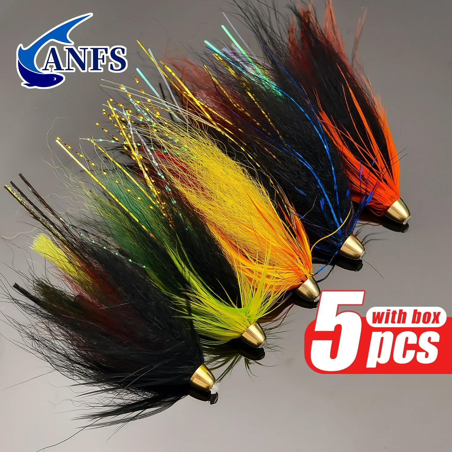 ANFS Moscas ahogadas conehead – Cabeza cobre para salmón y trucha