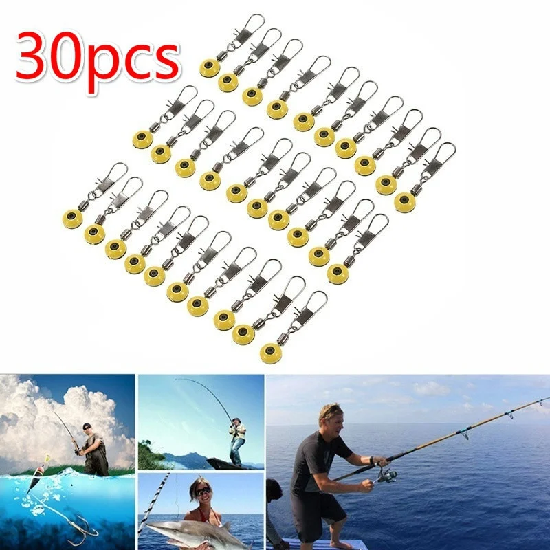 30 unids/set flotador de pesca Bobber detiene conectores de frijoles espaciales herramientas de pesca de agua salada de mar equipo de Metal de plástico nuevo juego - imagen 3