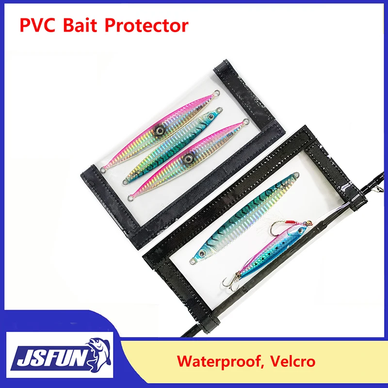 JSFUN 2 uds bolsa transparente de PVC para señuelos anzuelo de pesca envolturas protectoras funda bolsa portátil cebo aparejos de pesca bolsas de almacenamiento