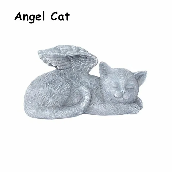 Estatua Ángel Resina para Perro o Gato – Escultura Lápida Jardín - imagen 3