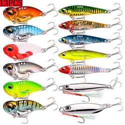 13 Uds nuevo cebo vibratorio de Metal juego de Señuelos de Pesca de invierno 14g 20g cebos duros artificiales Spinner cuchara señuelos Pesca