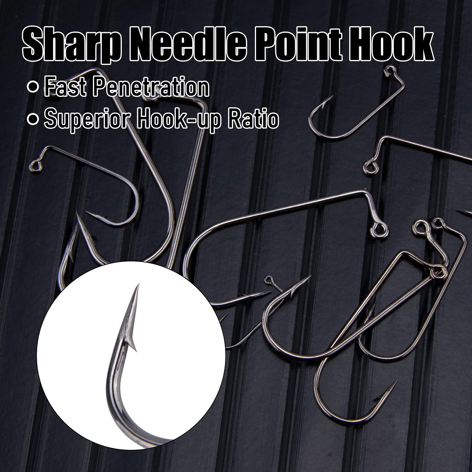 # 10- # Anzuelo de anzuelo de 5/0 y 90 grados, anzuelos de pesca con plantilla de Aberdeen, anzuelo de atado de moscas de acero rico en carbono, curva redonda, plantilla de aparejo Ned DIY Swimbait - imagen 4