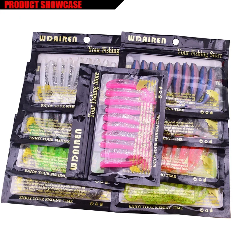 WDAIREN marca Jig Wobblers señuelo de pesca 5cm 7,5 cm 9,5 cm fácil brillo Bass Swimbait doble Color Artificial silicona suave cebo