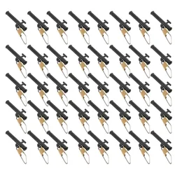40 Uds ABS toboganes de pesca accesorios de pesca rojos y negros diapositivas de plomo broches de Metal deslizador de pesca pesca al aire libre