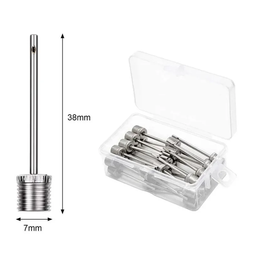 Aguja inflable de acero inoxidable para baloncesto, fútbol, voleibol, Rugby, 5, 15, 25, 35 unids/lote por caja - imagen 3