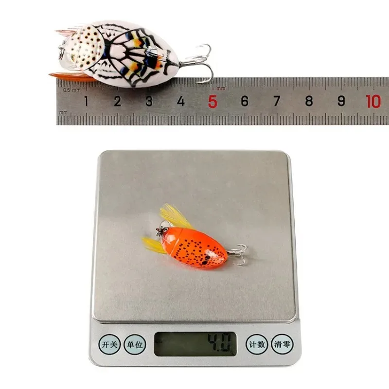 Cebo biónico flotante para pececillo, corredor de carretera, roca regordeta, escarabajo, sangre, gancho de conducto, juego de cebo de pez falso de plástico, esencial para pesca, 1/2/5 unidades - imagen 5