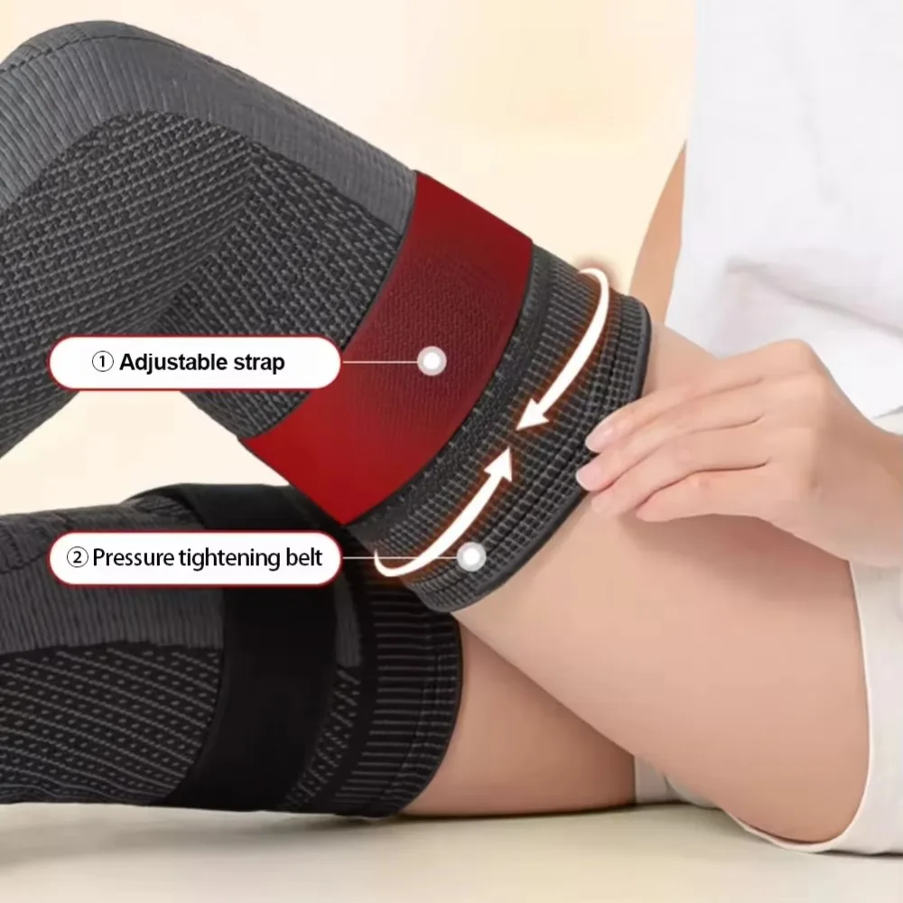 Rodilleras deportivas de nailon a la moda, protectores de piernas antideslizantes y transpirables, rodilleras elásticas largas, soporte para deportes al aire libre, baloncesto y correr - imagen 3