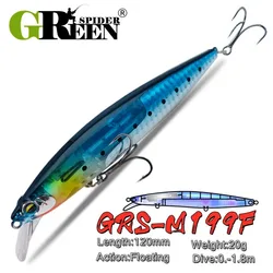 Crankbait flotante GREENSPIDER con hoja flash – Señuelo duro pececillo