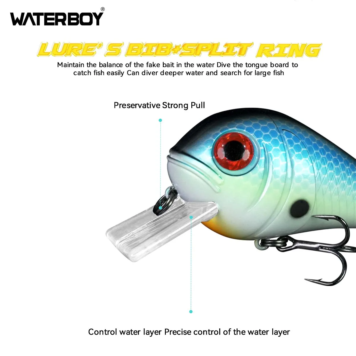 Señuelos de pesca WATERBOY Crazy Crankbaits, nuevo diseño, Mini columpio de pececillo, manivela pequeña, cebos duros, 21g, 62mm, Wobblers, señuelo de pesca - imagen 4