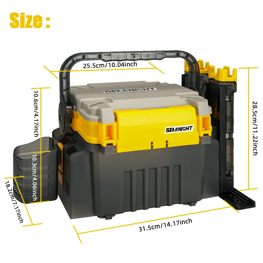 SeaKnight-caja de aparejos de pesca de 10L, Material PP de ingeniería fuerte, caja de pesca multifuncional para exteriores con barril de caña - imagen 5
