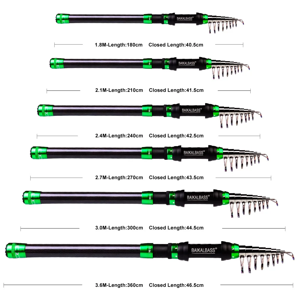 Caña de pescar telescópica de carbono, 7-13 secciones, caña giratoria, ultracorta, señuelo, Jigging, pesca al aire libre - imagen 4