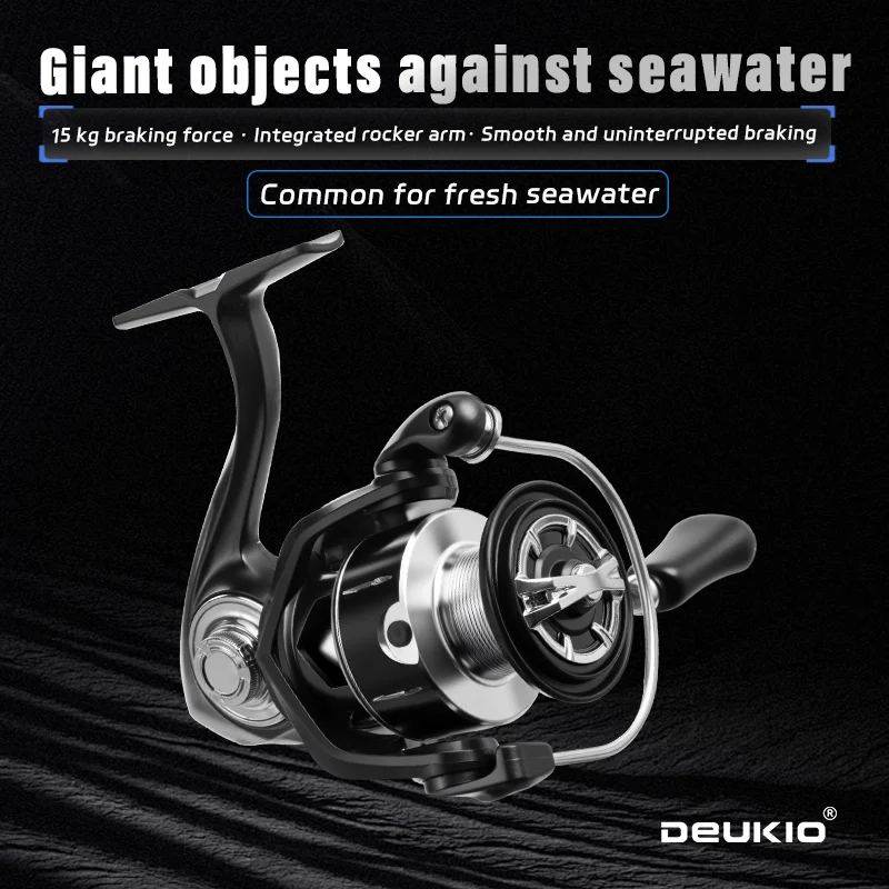 Deukio Carrete Giratorio Sin Espacio 15KG 4+1BB Mango Tornillo