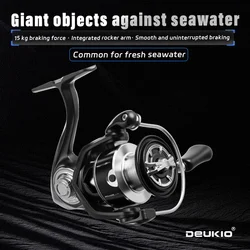 Deukio Carrete Giratorio Sin Espacio 15KG 4+1BB Mango Tornillo