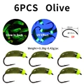 6PCS Olive