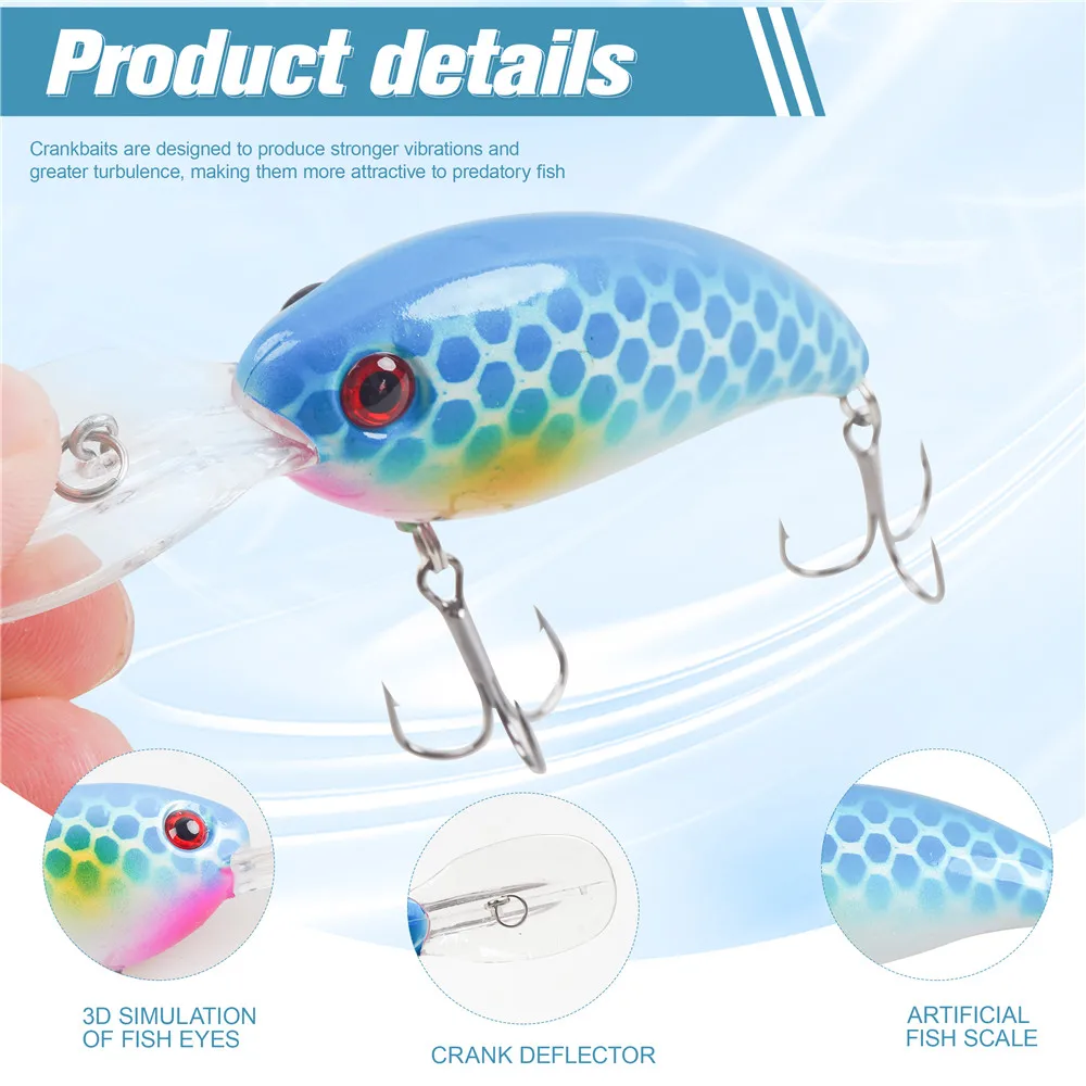 Señuelos de Pesca con manivela, cebos duros Wobbler para pesca de lubina, trucha, Lucio, Swimbait, 14g, 8 piezas - imagen 3