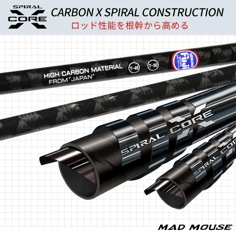 MADMOUSE piezas completas Fuji caña de pescar 1,8 M JIG 60-200G 20kgs ultraligera de alto carbono océano barco caña de pescar Slatwater - imagen 4