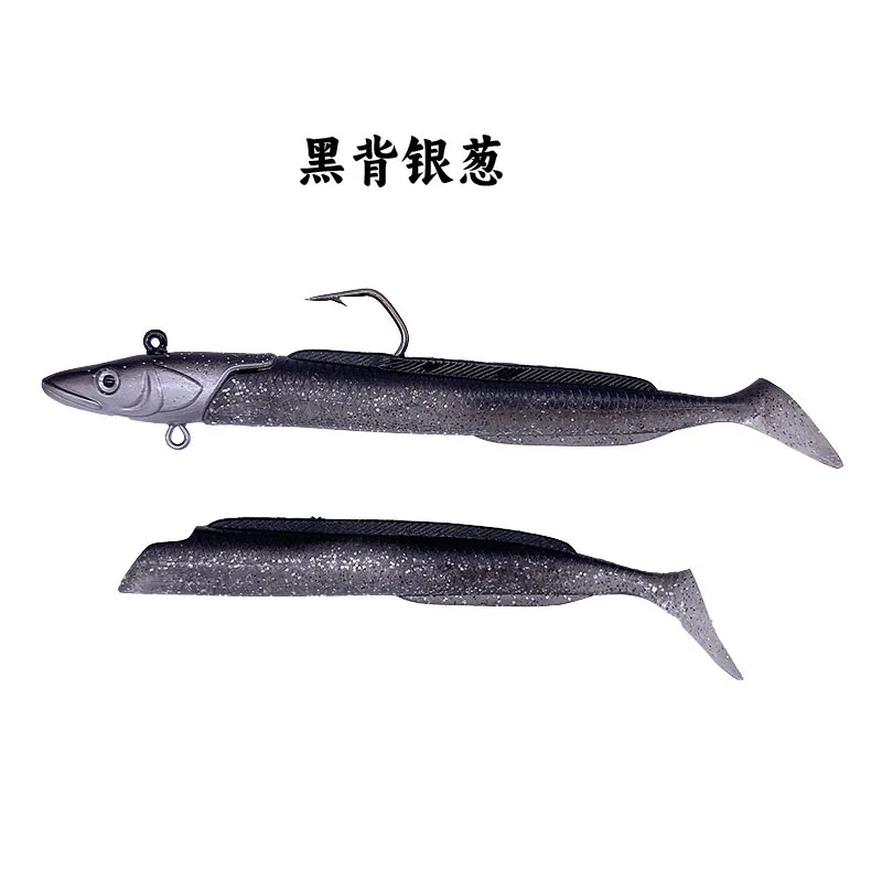 1 unidad, 12,5 cm/23g, Lumious/brillante, bala de mar, lubina, pargo, señuelo de pesca, cabeza de plantilla, señuelo boby suave, señuelo de jigging - imagen 5