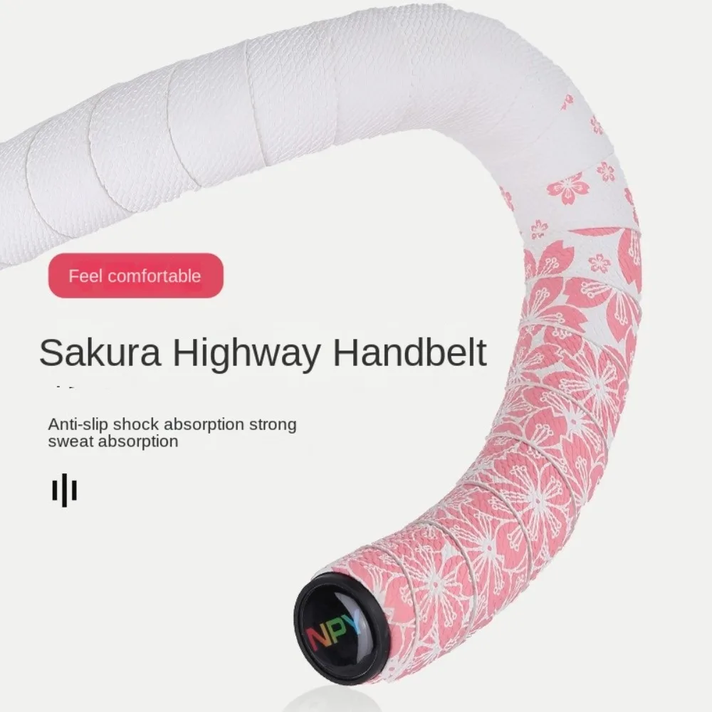 Cinta para manillar de bicicleta PU EVA Sakura, 6 colores, antideslizante, correas envolventes para manillar, absorción de golpes con 2 tapones - imagen 2