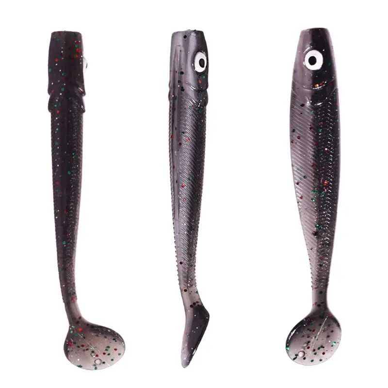 10 piezas , 6.8cm, 2g, Cebo de silicona blanda con cola en T para pescar, señuelo para capturar peces, señuelo para bass, trucha y lucio, con ojos 3D, wobblers, señuelo para pescar - imagen 3