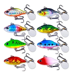 Cebo giratorio VIB con cuchara, señuelo de Pesca con vibración, plantilla de Crankbait, cola de lentejuelas, cebos duros para lubina, aparejos de Pesca, 1 ud.