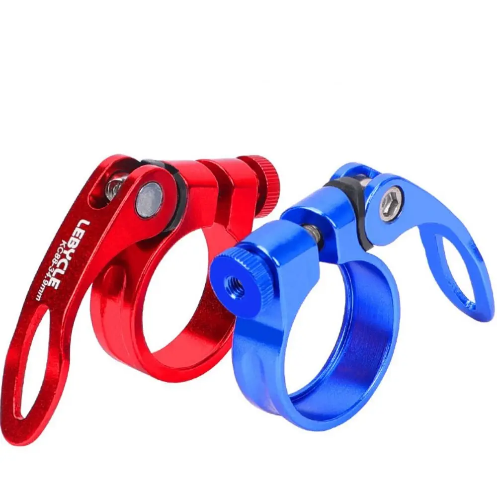 Descubra la elegante y duradera abrazadera de asiento de bicicleta Lezyx en rojo y azul vibrantes perfectos para mejorar su experiencia en ciclismo