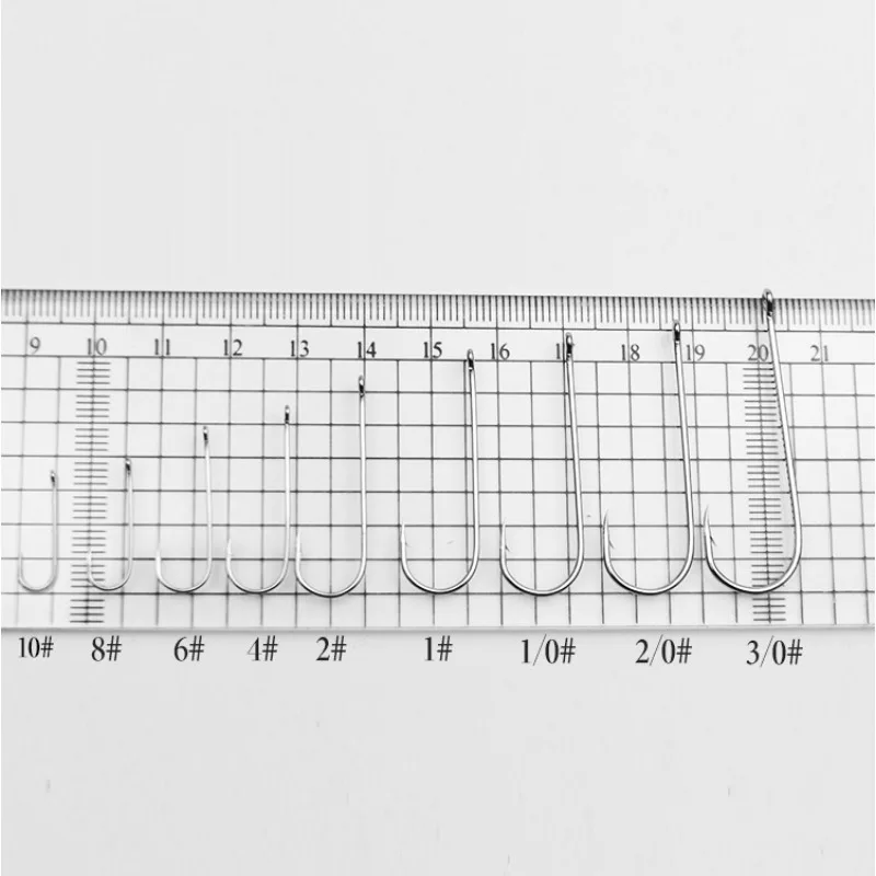 50 Uds. Anzuelos de pesca de vástago largo, anzuelos circulares chapados en estaño para agua salada, acero rico en carbono, púas, señuelo de pesca en alta mar - imagen 2