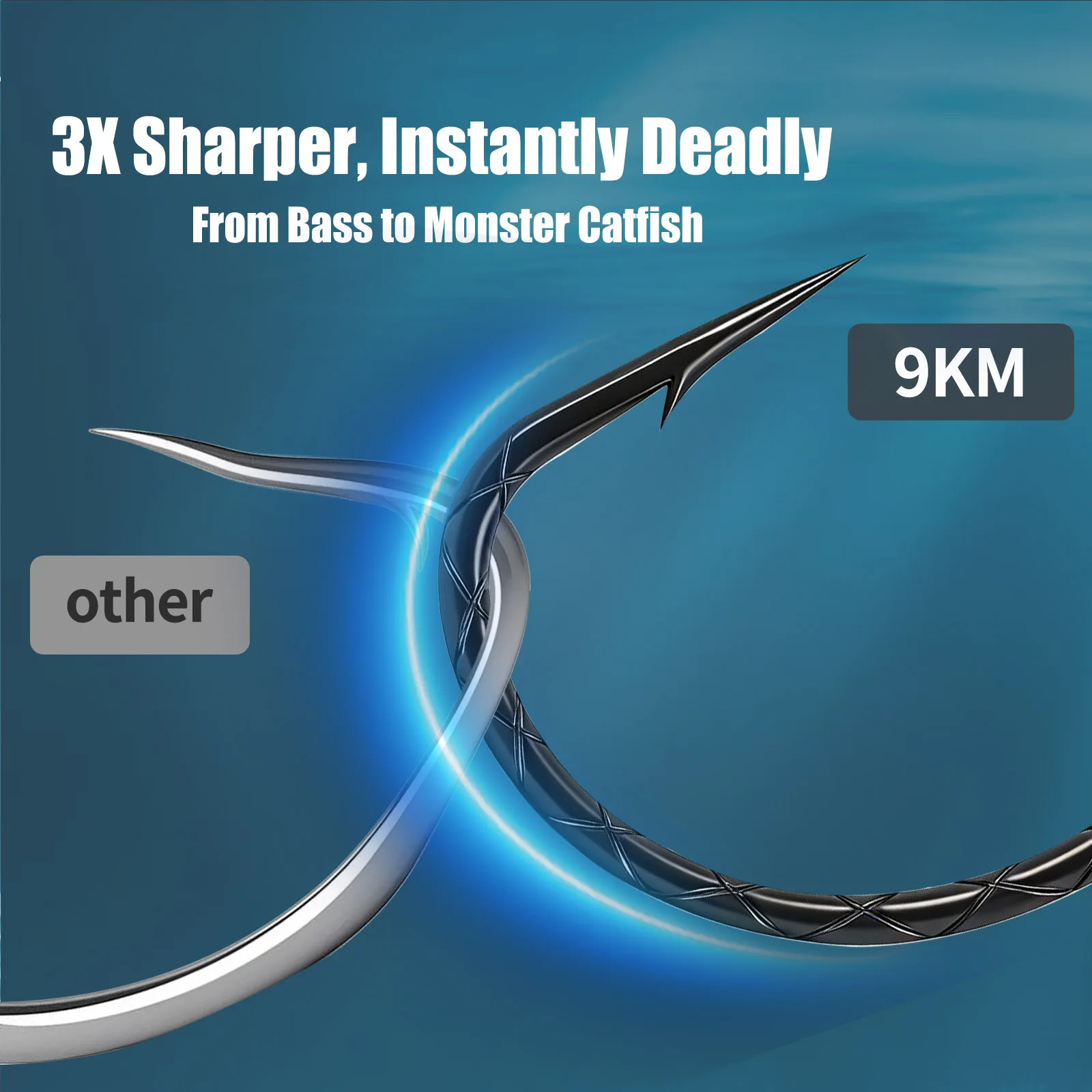 Anzuelo de pesca de 9KM, 50-200 Uds., anzuelo de pesca para Drop Shot/Wacky Rig, señuelo de pesca para lubina, Walleye, pesca en agua dulce y salada - imagen 3