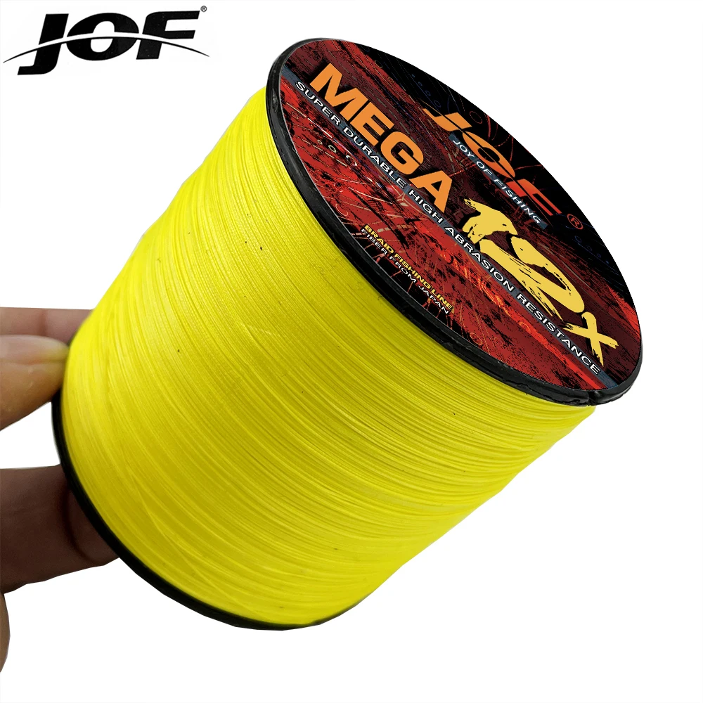JOF-sedal de pesca trenzado de 100M, 300M, 500M, X12 PE, 25LB-120LB, Material japonés, hilo de pesca suave multifilamento para carpa