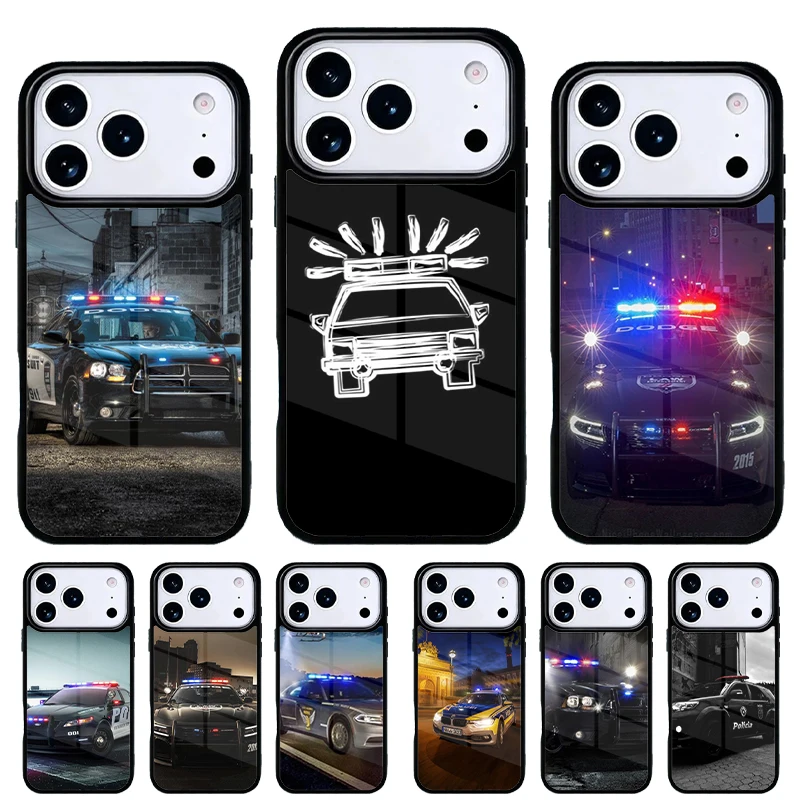 Funda iPhone 17 Air – Carcasa de Coche de Policía para iPhone 13‑17